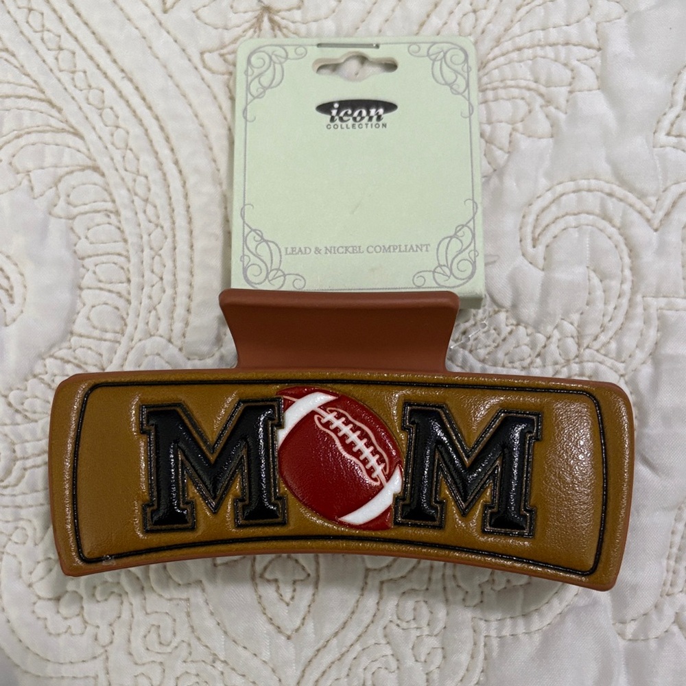 IC COLLECTION Brown Hair Clip with Football Design